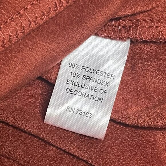 Spense Dress 6 Faux Suede Studded Sleeveless Rust Burnt Orange Stretch - Picture 8 of 8